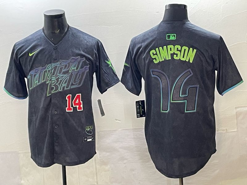 Men 2025 Tampa Bay Rays #14 Simpson Black City Edition Nike MLB Jersey 02->tampa bay rays->MLB Jersey